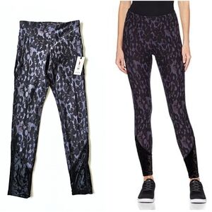 Warrior by Danica Patrick Leopard Camo Velvet Detail Leggings XS NWT